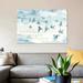 East Urban Home 'Indigold XIII w/ Script' Graphic Art on Canvas, Cotton in Blue/Green/White | 8 H x 12 W x 0.75 D in | Wayfair