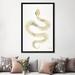 The Twillery Co.® Strickler Gold Snake Skeleton 40.0 H x 26.0 W in Metal in No Mat/Wrapped Canvas | 26" H x 40" W x 1.5" D | Wayfair