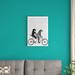 East Urban Home Fab Funky 'Schnauzer Tandem on Print Background' Graphic Art Print on Wrapped Canvas in Black/Blue/Gray | Wayfair
