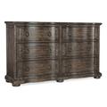 Hooker Furniture Traditions 6 Drawer 66" W Double Dresser Wood in Brown/Green | 40 H x 66 W x 19 D in | Wayfair 5961-90002-89