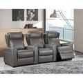 Wildon Home® Vallecito 96" Wide Genuine Leather Power Recliner Home Theater Sofa Seating w/ Cup Holder Genuine Leather | Wayfair