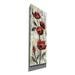 Red Barrel Studio® 'Simple Red Floral I' By Silvia Vassileva, Canvas Wall Art, 12"X36" Canvas in Gray | 36 H x 12 W x 1.5 D in | Wayfair
