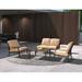 Canora Grey Ferruccia Metal 4 - Person Seating Group w/ Table & Cushions Metal/Rust - Resistant Metal in Brown | Outdoor Furniture | Wayfair
