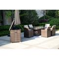 Latitude Run® Braydon Wicker/Rattan 6 - Person Seating Group w/ Cushions Synthetic Wicker/All - Weather Wicker/Wicker/Rattan in Brown | Outdoor Furniture | Wayfair