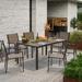 Ebern Designs Theanna Rectangular 6 - Person 59.06" Long Outdoor Dining Set Plastic/Metal in Brown | 59.06 W x 35.43 D in | Wayfair