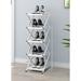 Rebrilliant Folding 5 Pair Shoe Rack Bamboo in White | 33.07 H x 10.62 W x 14.17 D in | Wayfair 45D62FDFC2E849778CC0E6C87AB401A9