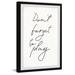 Trinx "Don"t Forget To Play II" Framed Print Canvas in Black/White | 12 H x 8 W x 1 D in | Wayfair 60F890B26B0F483F808AA35EB3E1E958