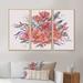 Winston Porter Bouquet Of Red Amaryllis Flowers - Traditional Framed Canvas Wall Art Set Of 3 Canvas, in Red/White | 28 H x 36 W x 1 D in | Wayfair