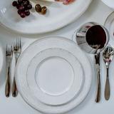 Ophelia & Co. Marquette Bone China Salad Bowl 9" Bone China/All Ceramic in Gray/White | 2.5 H x 9 W x 9 D in | Wayfair