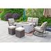 Winston Porter Dannicka 6 Piece Setional Seating Group w/ Cushions Synthetic Wicker/All - Weather Wicker/Wicker/Rattan in Black/Gray | Outdoor Furniture | Wayfair