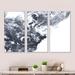 Wrought Studio™ Black & White Silver Liquid Abstract I - 3 Piece Floater Frame Graphic Art Set on Canvas Metal in Black/White | Wayfair