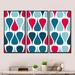 George Oliver Vintage Red & Blue Drops - 3 Piece Floater Frame Print on Canvas Metal in Blue/Red | 32 H x 48 W x 1 D in | Wayfair