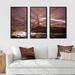Breakwater Bay Lighthouse Shining Light During Stormy Night I - 3 Piece Floater Frame Print on Canvas Canvas, in White | Wayfair