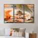 Millwood Pines Red Fox Lying in Fallen Leaves Near a Tree Trunk I - 3 Piece Floater Frame Print on Canvas in White | 20 H x 36 W x 1 D in | Wayfair