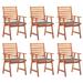 Red Barrel Studio® Patio Dining Chairs Outdoor Patio Chair w/ Cushions Solid Wood Acacia Wood in Gray | 36.2 H x 22 W x 24.4 D in | Wayfair