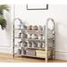 Rebrilliant 12 Pair Shoe Rack Metal in Gray | 27.55 H x 23.62 W x 9.05 D in | Wayfair 1E48E00D699F491C9E14B32DBBB03DA9