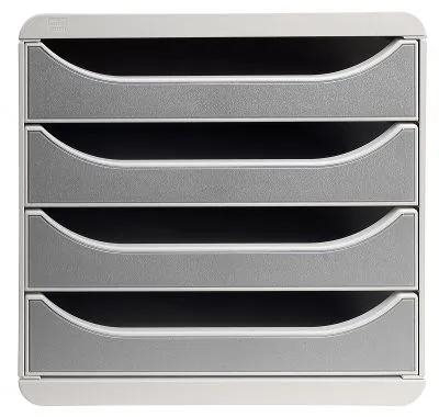 Exacompta 310041D 1x BIG-BOX Schubladenbox, 4 offene Laden, Serie Office - Lichtgrau Image