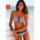 Bandeau-Bikini-Top VENICE BEACH "Summer" Gr. 36, Cup A/B, bunt (weiß, marine, gestreift) Damen Bikini-Oberteile Ocean Blue mit kontrastfarbener Schlaufe