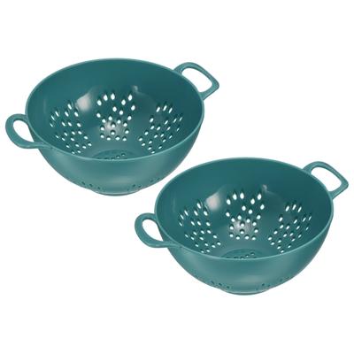 Mini Food Strainer Plastic Colander For Fruits Veggies Pasta 2PCS - Army Green