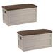 Suncast 73 Gallon Outdoor Patio Resin Deck Storage Box w/ Wheels, Taupe (2 Pack) - 31