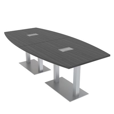 8 Person Boat Conference Table with Metal Bases And Electrical Units