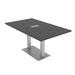 6 Person Small Rectangular Conference Table Metal Base Electric Module
