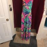 Lilly Pulitzer Dresses | Lilly Pulitzer Maxi Dress Size Xxs | Color: Red/Tan | Size: Xxs
