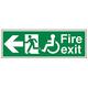 VSafety 14032BP-S'Wheel Chair Fire Exit mit Text Pfeil links, 600 mm x 200 mm (3 Stück)