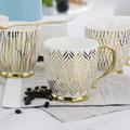 Rosdorf Park Gold Finch 4 Piece 16.7Oz Electroplated Fine Ceramic Mug Set In Gold Ceramic in Yellow | 4 H x 3.9 W in | Wayfair