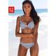 Bügel-Bikini-Top VENICE BEACH "Summer" Gr. 44, Cup E, blau (weiß, marine, gestreift) Damen Bikini-Oberteile Ocean Blue mit Doppelträgern