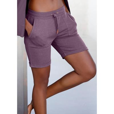 Bermudas BENCH. LOUNGEWEAR, Damen, Gr. 32/34, N-Gr, lila (mauve, meliert), Sweatware, Obermaterial: 60% Baumwolle, 40% Polyester, unifarben, meliert, Basic, Basic ca. Mitte Oberschenkel, Hosen, mit aufgeschlagenen Beinsäumen und seitlichen Taschen,... Image
