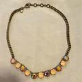 J. Crew Jewelry | Euc J Crew Aurora Borealis And Light Coral Crystal Necklace With Extender, 18” | Color: Gold/Orange | Size: 18”