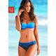 Bügel-Bandeau-Bikini LASCANA Gr. 38, Cup B, blau (blau, bedruckt) Damen Bikini-Sets Ocean Blue