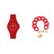 Ice Generation - Glam red - Small - 3H + Jewellery - Chain Bracelet - Red Passion - Gold