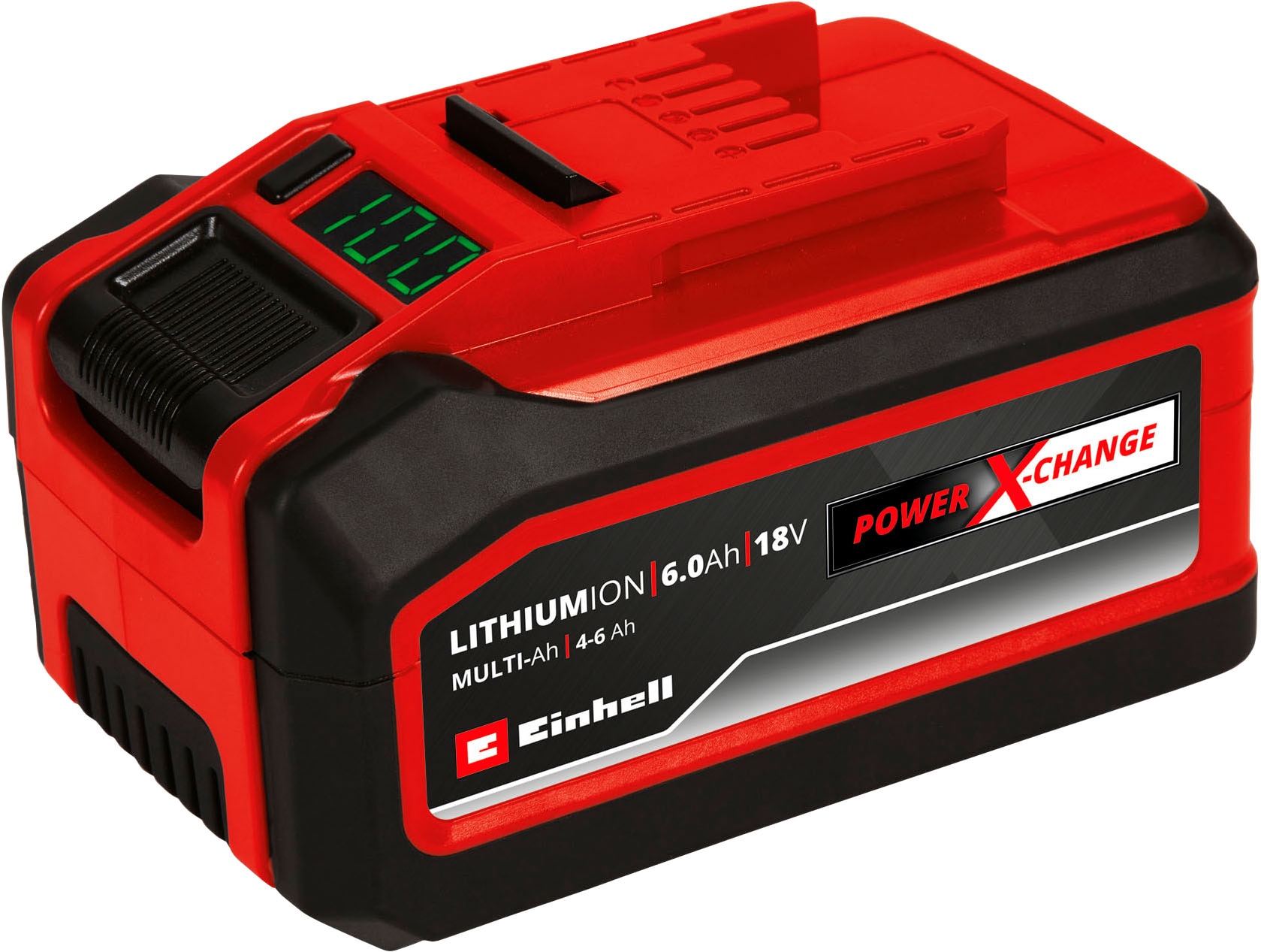 Akku EINHELL "»Multi-Ah PXC Plus«", rot (rot, schwarz), B:83mm H:74mm T:74mm, Akkumulatoren, 18 V, umschaltbar: 4 und 6 Ah Image