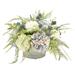Hydrangea Floral Arrangement in Vase Polysilk, Glass Laurel Foundry Modern Farmhouse® | 16 H x 17 W x 17 D in | Wayfair
