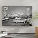 East Urban Home '1950s Shopping Center Parking Lot' Photographic Print on Wrapped Canvas in Black/Gray/White | 24 H x 12 W x 0.75 D in | Wayfair