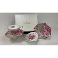 MDR Trading Inc. Set Of 2 Pink Roses w/ Gold Trim Tea Cup Set Bone China/Ceramic in Pink/White | 4 H x 4.5 W in | Wayfair HO-S3275D-12D178-2