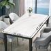 Umber Rea Abstract Tablecloth, Leather in White | 47.24 W x 35.43 D in | Wayfair 03LT1228LHOT994GAW5