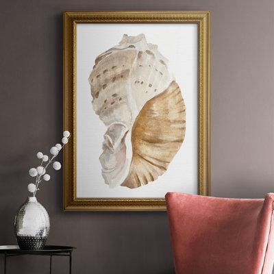 Rosecliff Heights Seashell I - Picture Frame Print on Canvas Canvas, Solid Wood in Brown | 27 H x 18 W x 2.5 D in | Wayfair