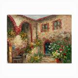 Red Barrel Studio® Tuscany Courtyard Outdoor Wall Decor All-Weather Canvas, Wood | 18 H x 24 W x 1.5 D in | Wayfair