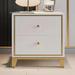 Mercer41 Dargon 2 - Drawer Nightstand Wood/Metal in White | 19.7 H x 19.7 W x 15.7 D in | Wayfair 6AC33A86F4CA494D8569F1003E4BE1F9