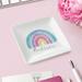 Trinx Personalized Planet 4" Square Pastel Rainbow Trinket Dish w/ Custom Name Printed | White | Storage For Jewelry, Bracelets, Rings | Wayfair