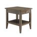 Red Barrel Studio® Laurent Solid + Manufactured Wood End Table w/ Drawer Wood in Gray | 24 H x 24 W x 24 D in | Wayfair