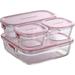 Prep & Savour Caronda Glass 4 Container Food Storage Set Glass in Pink | 3.7 H x 7.3 W x 3.7 D in | Wayfair 6DD779FE06D14F0D8E4B57CD7921D672