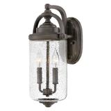 Hinkley Willoughby 17" High Bronze and Seeded Glass Outdoor Wall Light