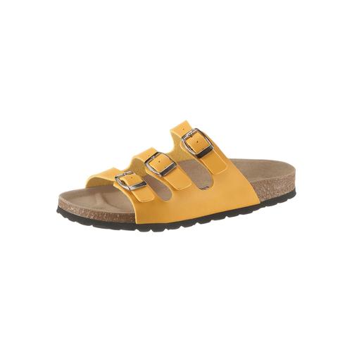 Pantolette BIO TIME Gr. 40, gelb Damen Schuhe Tief-Fußbett-Pantoletten Pantoletten