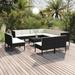 vidaXL 12 Piece Patio Lounge Set with Cushions Poly Rattan Black