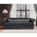 84'' Black PU Rolled Arm Chesterfield Three Seater Sofa Comfort Back & Cushion