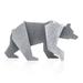 Aluminum Small 3" Bear Origami Geometric Sculpture - 2.9" x 5.4" x 1.1"